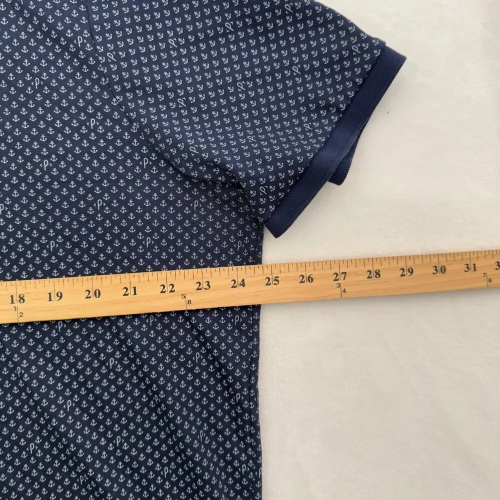Polo Ralph Lauren Polo Shirt Mens XL Blue Classic Fit Anchor Geometric Pony